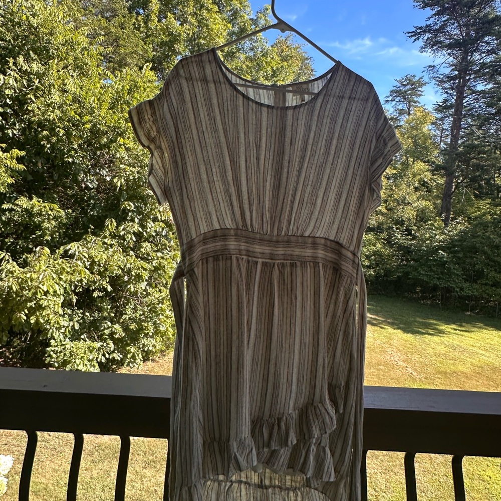 Elegant Striped High Low Dress